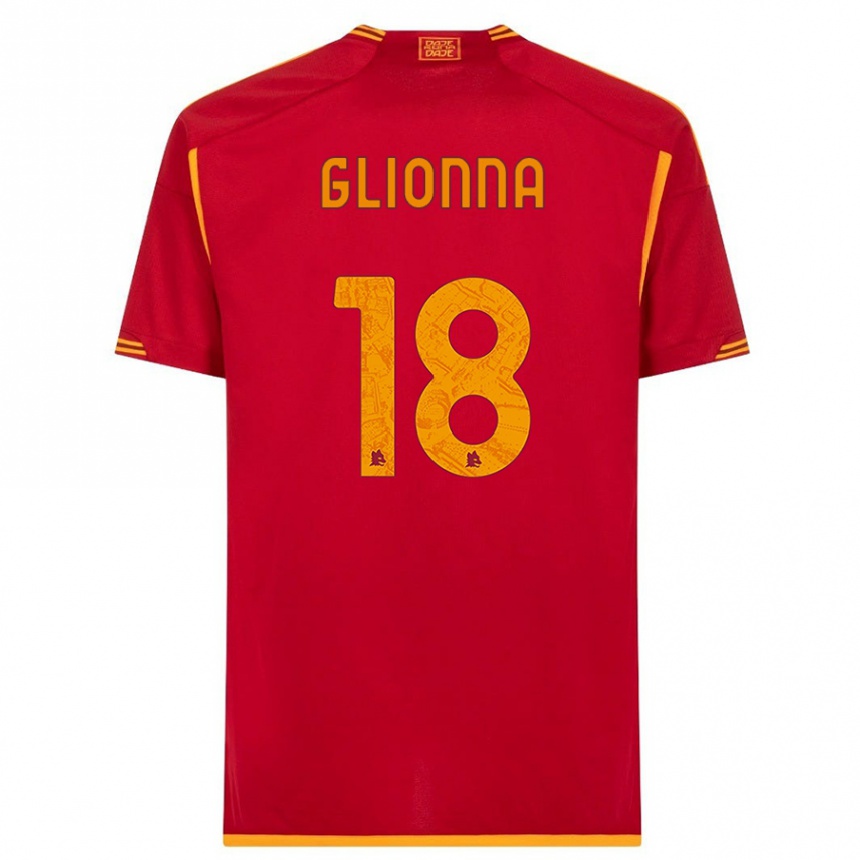 Kinder Fußball Benedetta Glionna #18 Rot Heimtrikot Trikot 2023/24 T-Shirt Luxemburg
