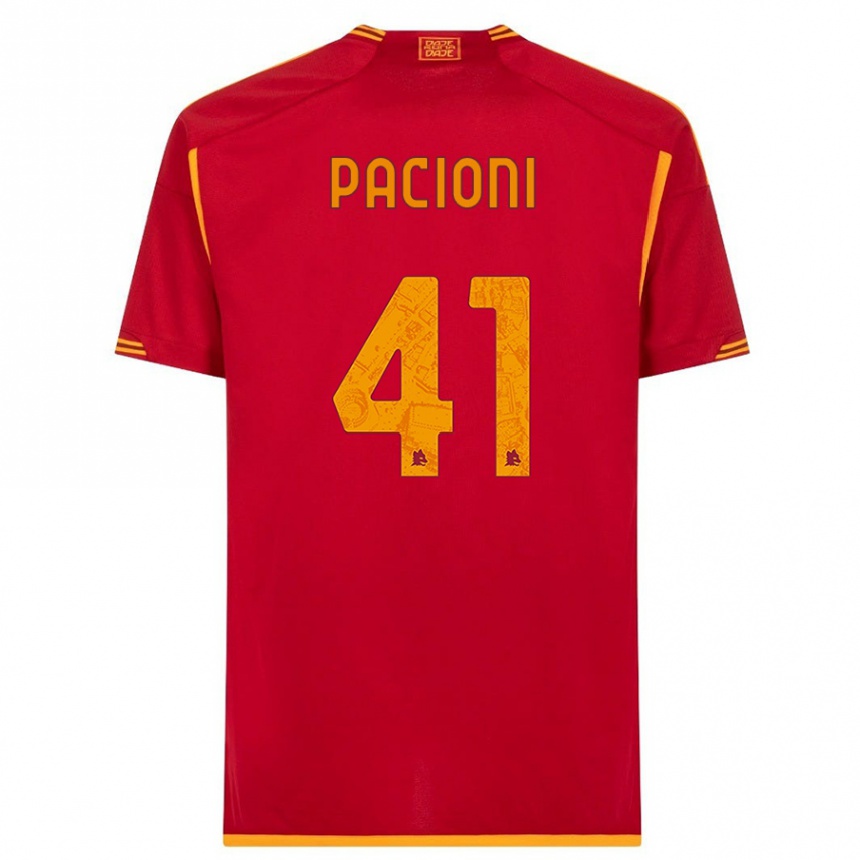 Kinder Fußball Eleonora Pacioni #41 Rot Heimtrikot Trikot 2023/24 T-Shirt Luxemburg