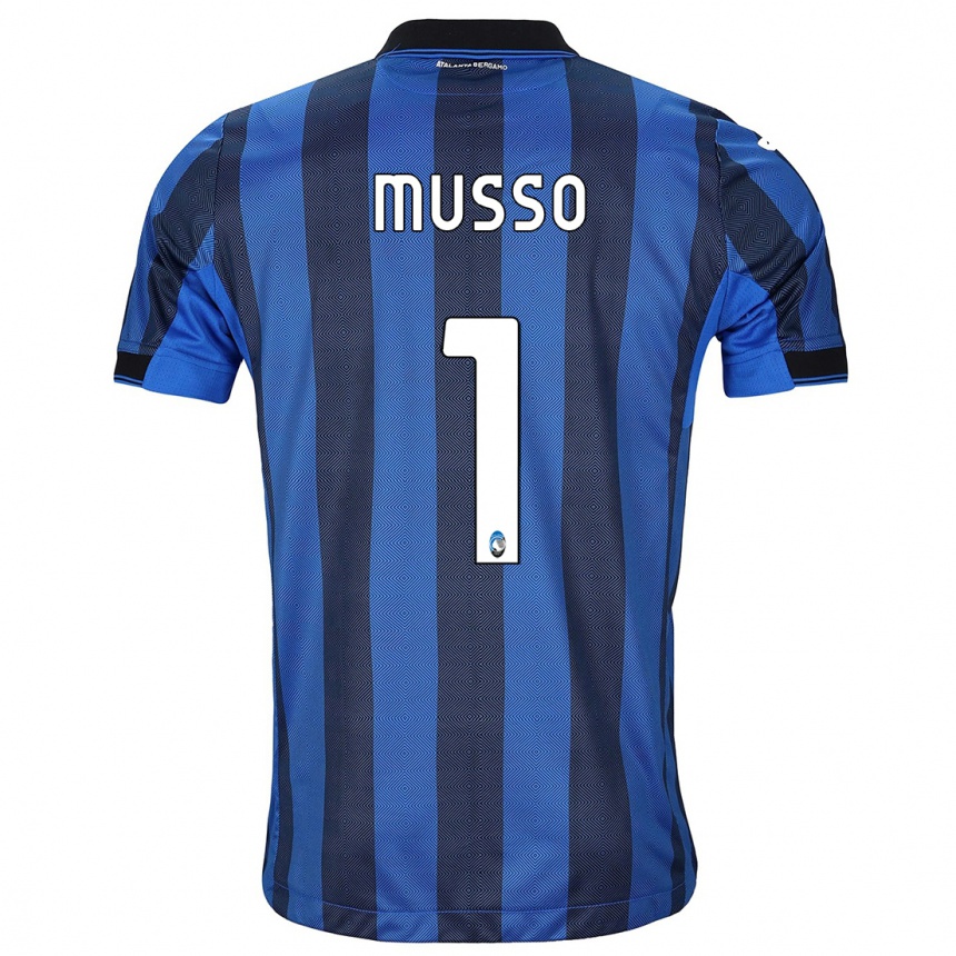 Kinder Fußball Juan Musso #1 Schwarz Blau Heimtrikot Trikot 2023/24 T-Shirt Luxemburg