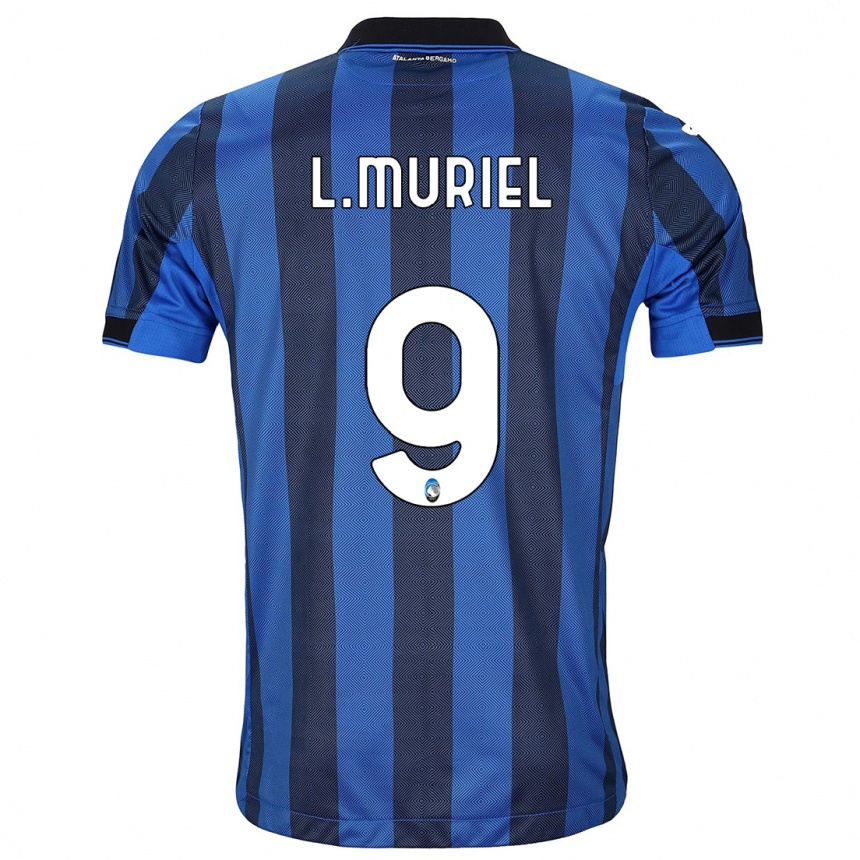 Kinder Fußball Luis Muriel #9 Schwarz Blau Heimtrikot Trikot 2023/24 T-Shirt Luxemburg
