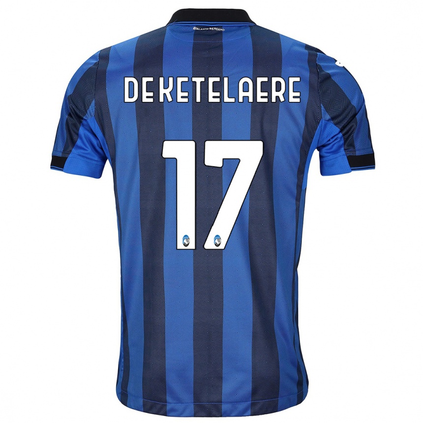 Kinder Fußball Charles De Ketelaere #17 Schwarz Blau Heimtrikot Trikot 2023/24 T-Shirt Luxemburg