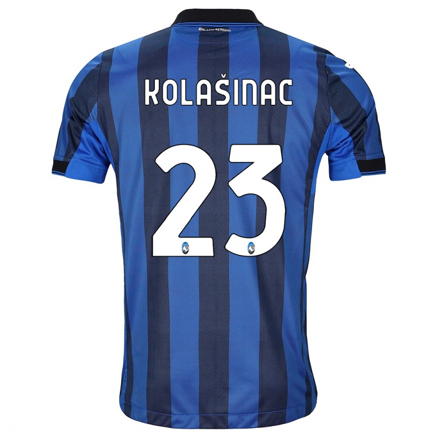 Kinder Fußball Sead Kolasinac #23 Schwarz Blau Heimtrikot Trikot 2023/24 T-Shirt Luxemburg