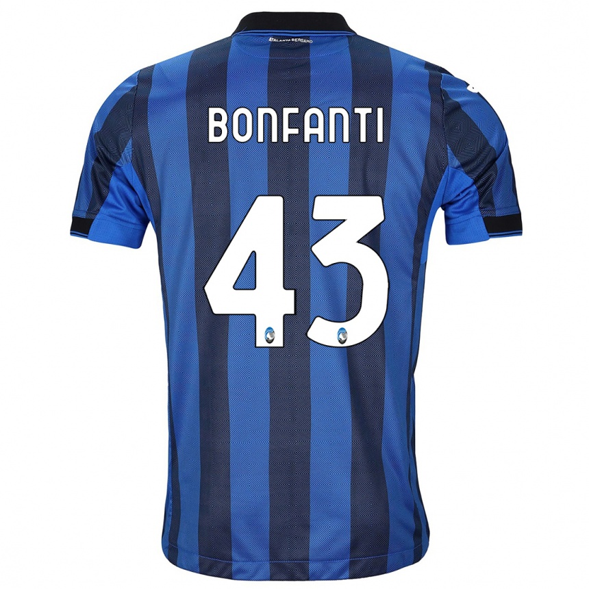 Kinder Fußball Giovanni Bonfanti #43 Schwarz Blau Heimtrikot Trikot 2023/24 T-Shirt Luxemburg