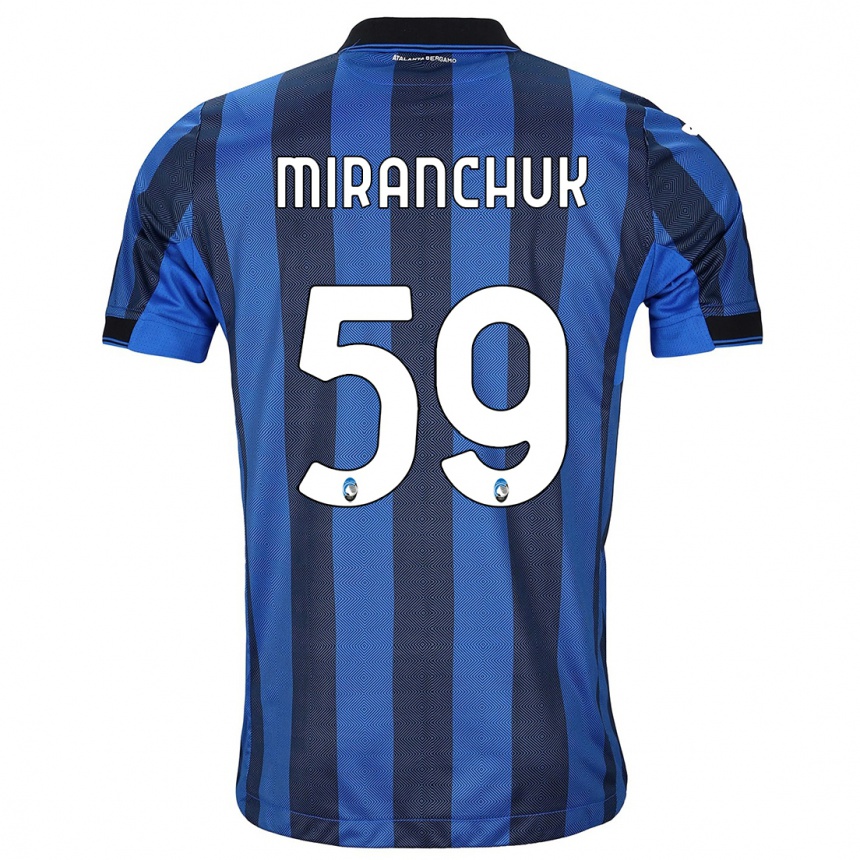 Kinder Fußball Aleksey Miranchuk #59 Schwarz Blau Heimtrikot Trikot 2023/24 T-Shirt Luxemburg