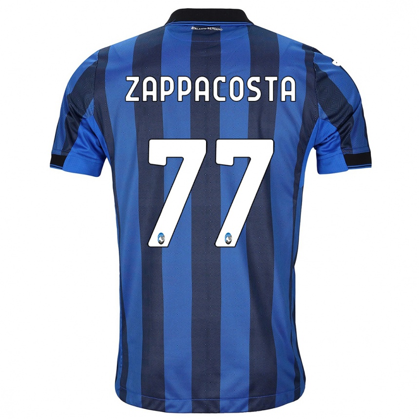 Kinder Fußball Davide Zappacosta #77 Schwarz Blau Heimtrikot Trikot 2023/24 T-Shirt Luxemburg