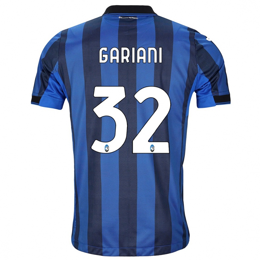 Kinder Fußball Niccolò Gariani #32 Schwarz Blau Heimtrikot Trikot 2023/24 T-Shirt Luxemburg