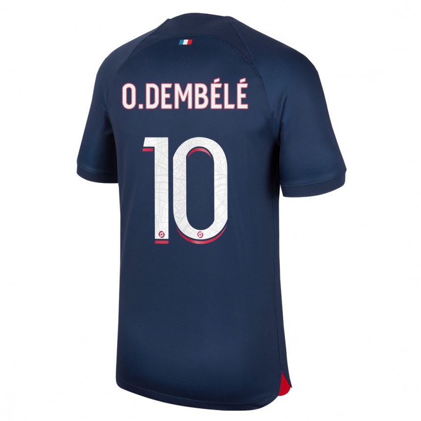 Kinder Fußball Ousmane Dembele #10 Blau Rot Heimtrikot Trikot 2023/24 T-Shirt Luxemburg