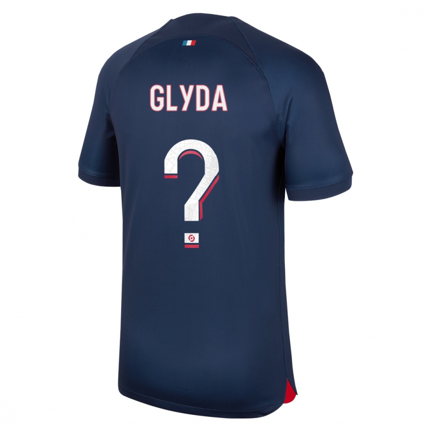 Kinder Fußball Lilou Glyda #0 Blau Rot Heimtrikot Trikot 2023/24 T-Shirt Luxemburg