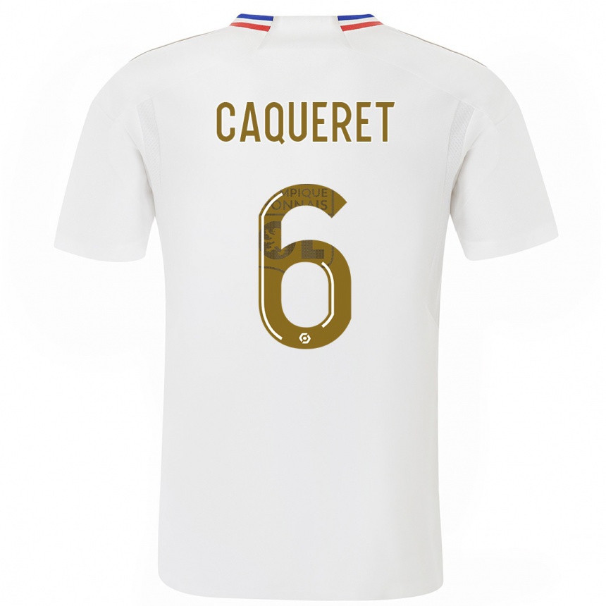 Kinder Fußball Maxence Caqueret #6 Weiß Heimtrikot Trikot 2023/24 T-Shirt Luxemburg