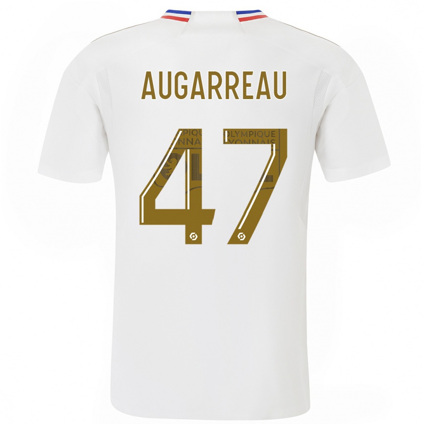 Kinder Fußball Sofiane Augarreau #47 Weiß Heimtrikot Trikot 2023/24 T-Shirt Luxemburg