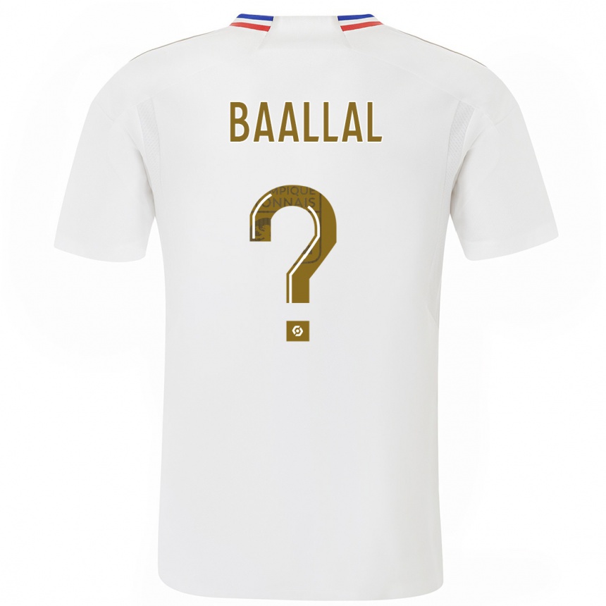Kinder Fußball Abdellah Baallal #0 Weiß Heimtrikot Trikot 2023/24 T-Shirt Luxemburg