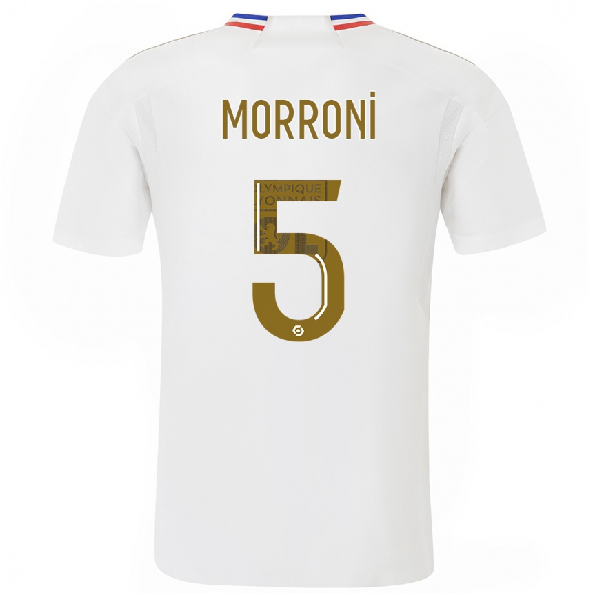 Kinder Fußball Perle Morroni #5 Weiß Heimtrikot Trikot 2023/24 T-Shirt Luxemburg
