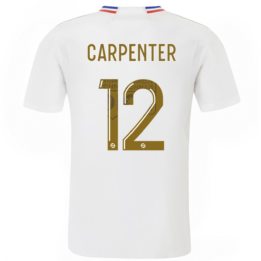 Kinder Fußball Ellie Carpenter #12 Weiß Heimtrikot Trikot 2023/24 T-Shirt Luxemburg