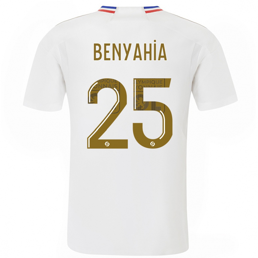 Kinder Fußball Ines Benyahia #25 Weiß Heimtrikot Trikot 2023/24 T-Shirt Luxemburg