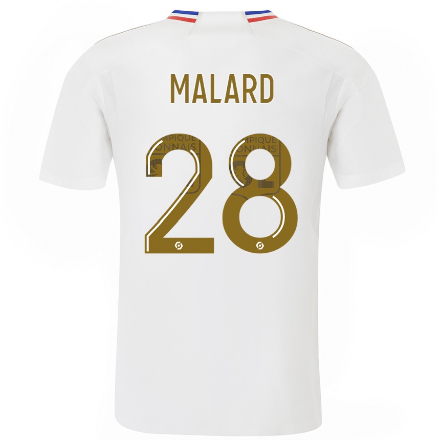 Kinder Fußball Melvine Malard #28 Weiß Heimtrikot Trikot 2023/24 T-Shirt Luxemburg
