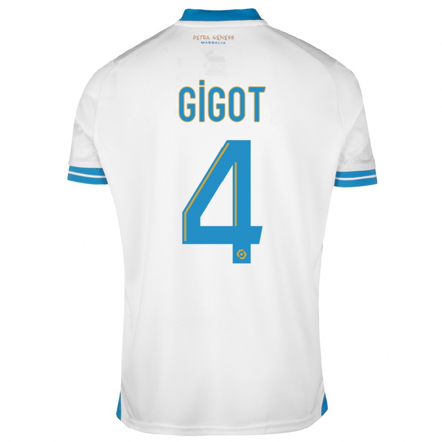 Kinder Fußball Samuel Gigot #4 Weiß Heimtrikot Trikot 2023/24 T-Shirt Luxemburg