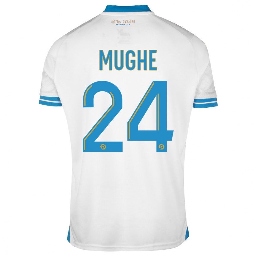 Kinder Fußball François Mughe #24 Weiß Heimtrikot Trikot 2023/24 T-Shirt Luxemburg