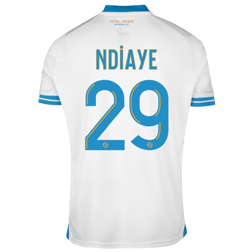 Kinder Fußball Iliman Ndiaye #29 Weiß Heimtrikot Trikot 2023/24 T-Shirt Luxemburg