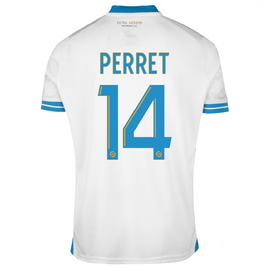Kinder Fußball Jenny Perret #14 Weiß Heimtrikot Trikot 2023/24 T-Shirt Luxemburg