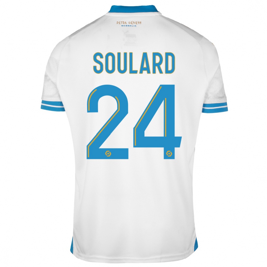 Kinder Fußball Amandine Soulard #24 Weiß Heimtrikot Trikot 2023/24 T-Shirt Luxemburg