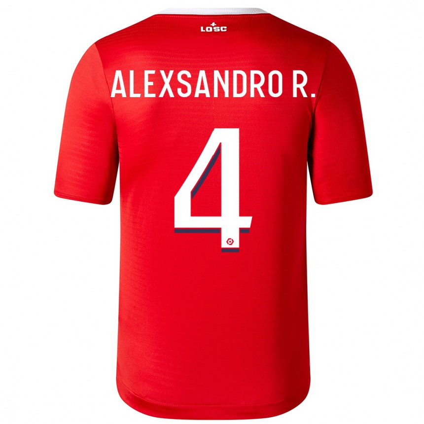 Kinder Fußball Alexsandro #4 Rot Heimtrikot Trikot 2023/24 T-Shirt Luxemburg