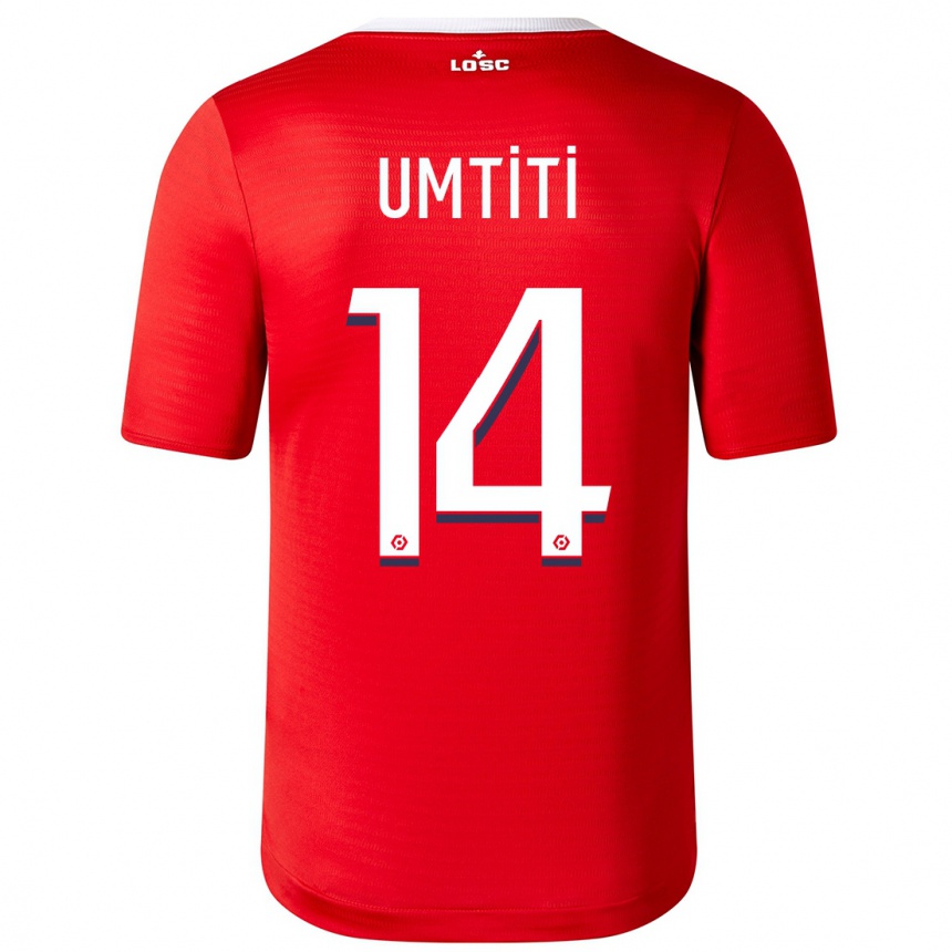 Kinder Fußball Samuel Umtiti #14 Rot Heimtrikot Trikot 2023/24 T-Shirt Luxemburg