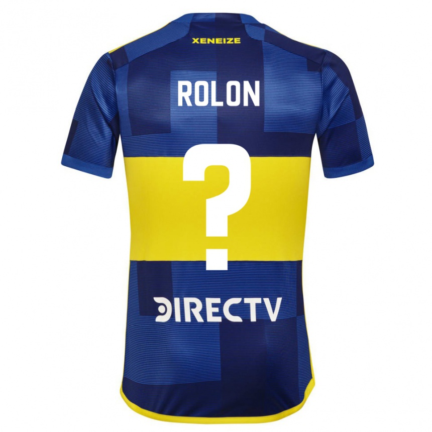 Kinder Fußball Esteban Rolon #0 Dunkelblau Gelb Heimtrikot Trikot 2023/24 T-Shirt Luxemburg