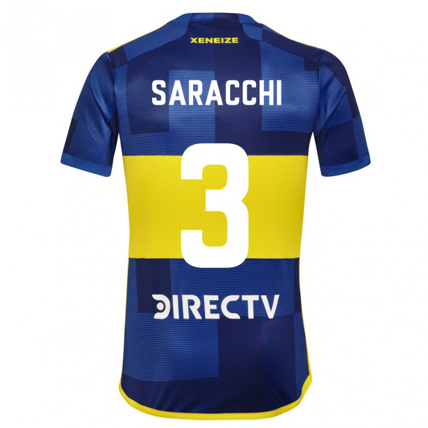 Kinder Fußball Marcelo Saracchi #3 Dunkelblau Gelb Heimtrikot Trikot 2023/24 T-Shirt Luxemburg