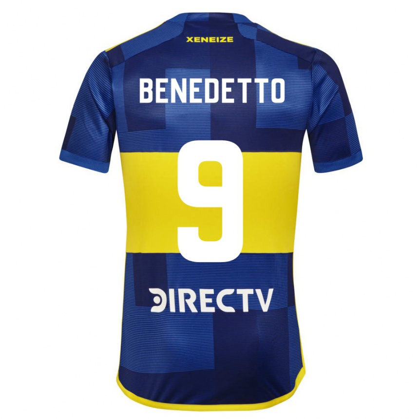 Kinder Fußball Dario Benedetto #9 Dunkelblau Gelb Heimtrikot Trikot 2023/24 T-Shirt Luxemburg