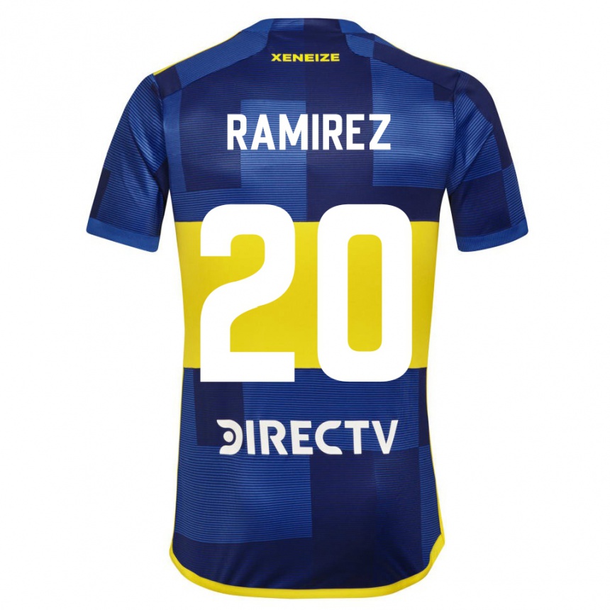 Kinder Fußball Juan Ramírez #20 Dunkelblau Gelb Heimtrikot Trikot 2023/24 T-Shirt Luxemburg