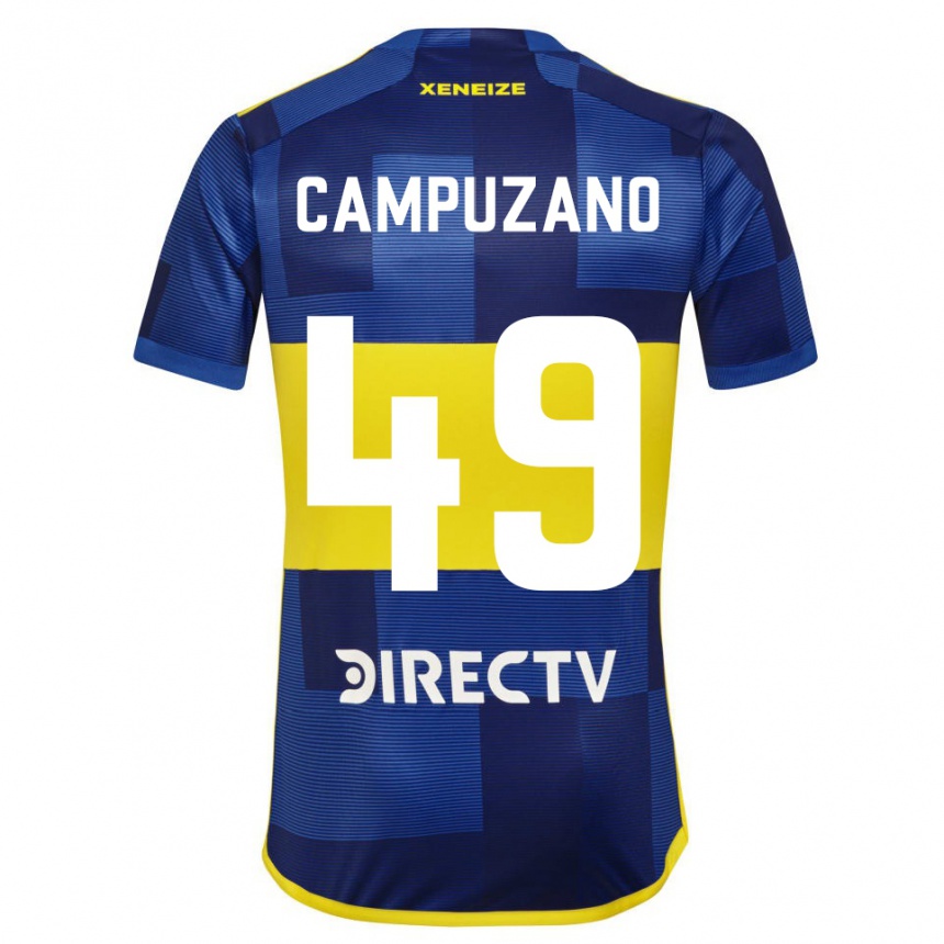 Kinder Fußball Jorman Campuzano #49 Dunkelblau Gelb Heimtrikot Trikot 2023/24 T-Shirt Luxemburg
