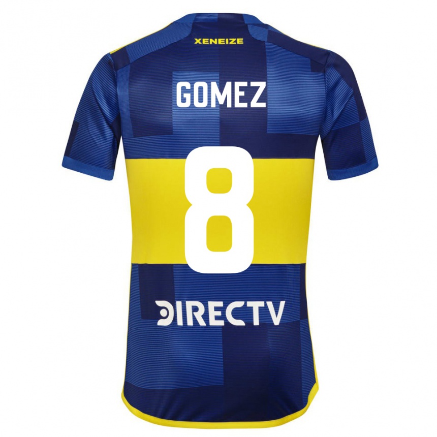 Kinder Fußball Camila Gomez Ares #8 Dunkelblau Gelb Heimtrikot Trikot 2023/24 T-Shirt Luxemburg