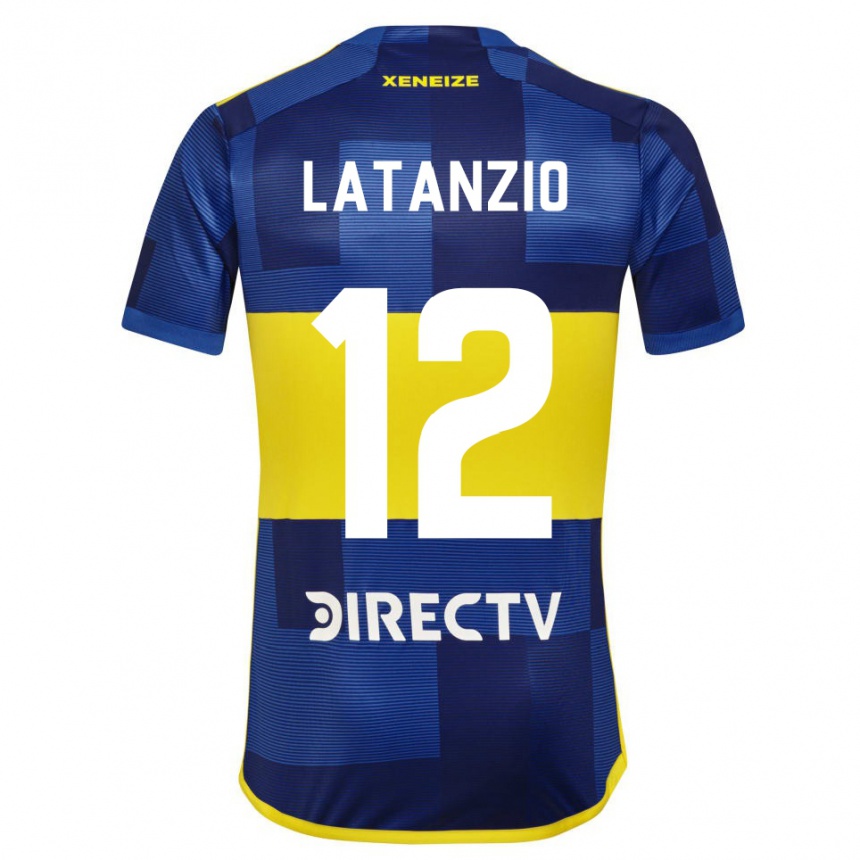 Kinder Fußball Florencia Latanzio #12 Dunkelblau Gelb Heimtrikot Trikot 2023/24 T-Shirt Luxemburg