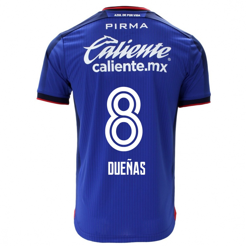 Kinder Fußball Jesús Dueñas #8 Blau Heimtrikot Trikot 2023/24 T-Shirt Luxemburg