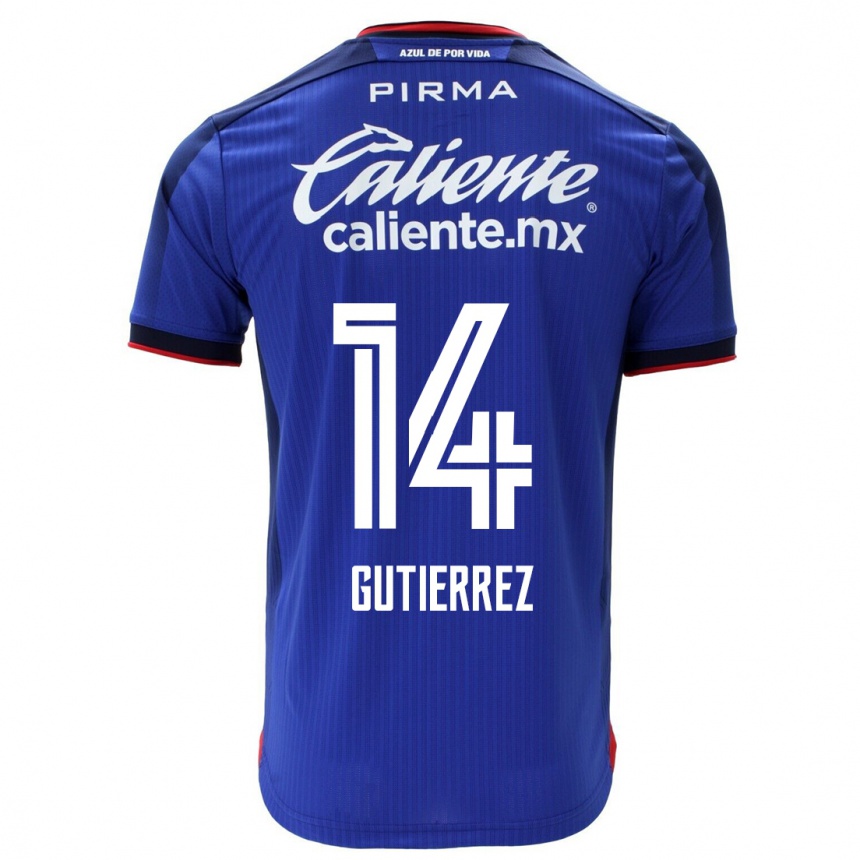 Kinder Fußball Alexis Gutiérrez #14 Blau Heimtrikot Trikot 2023/24 T-Shirt Luxemburg