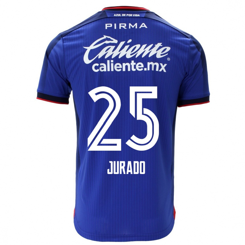 Kinder Fußball Sebastián Jurado #25 Blau Heimtrikot Trikot 2023/24 T-Shirt Luxemburg