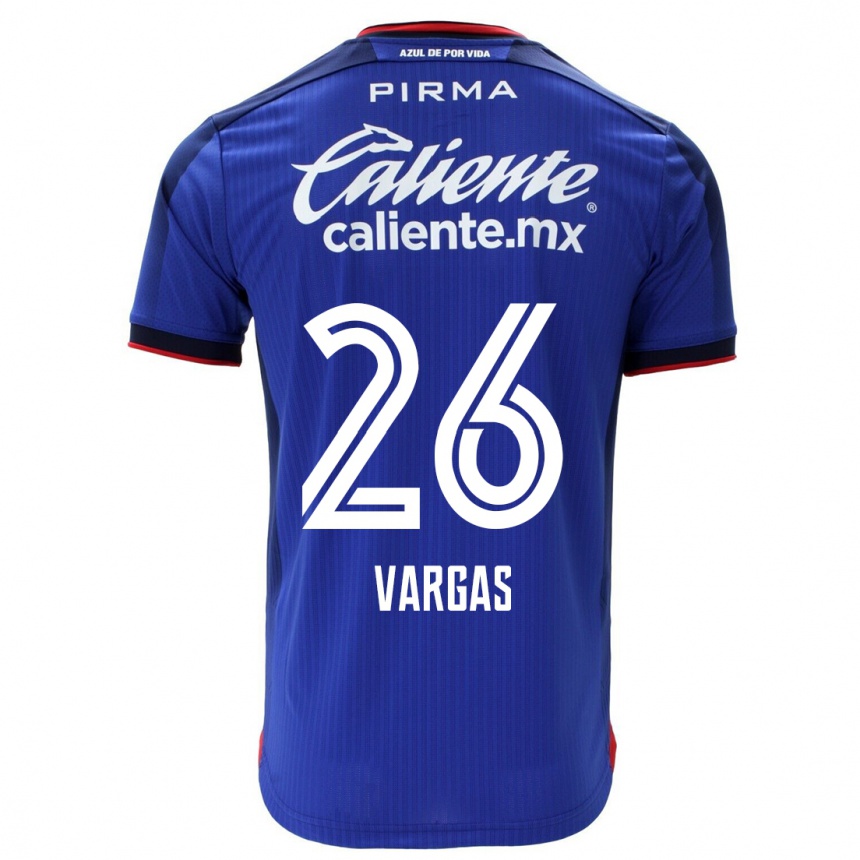 Kinder Fußball Carlos Vargas #26 Blau Heimtrikot Trikot 2023/24 T-Shirt Luxemburg
