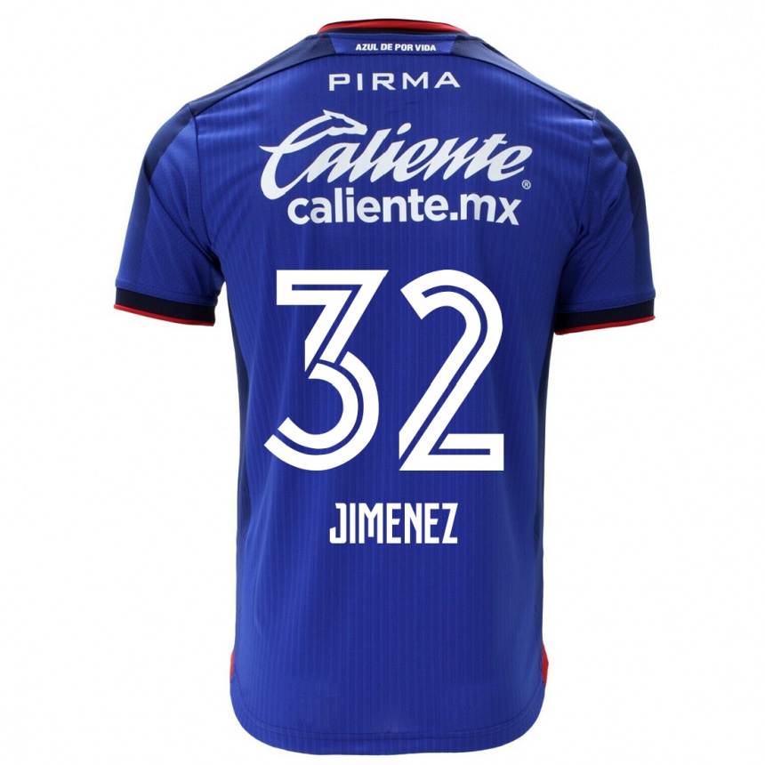 Kinder Fußball Cristian Jiménez #32 Blau Heimtrikot Trikot 2023/24 T-Shirt Luxemburg