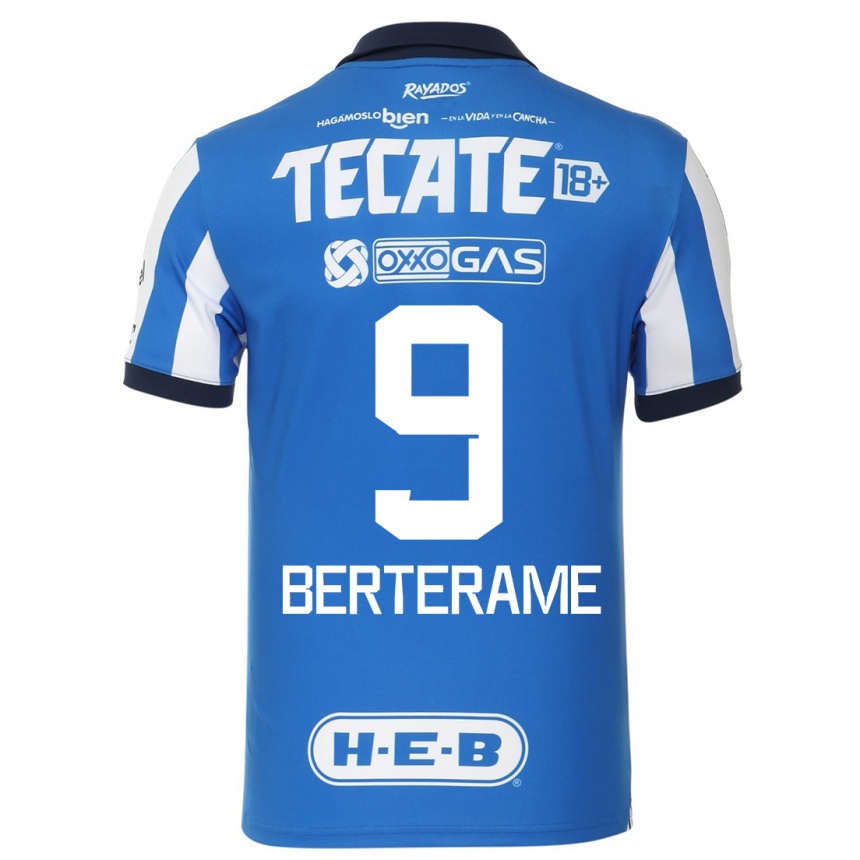 Kinder Fußball Germán Berterame #9 Blau Weiss Heimtrikot Trikot 2023/24 T-Shirt Luxemburg