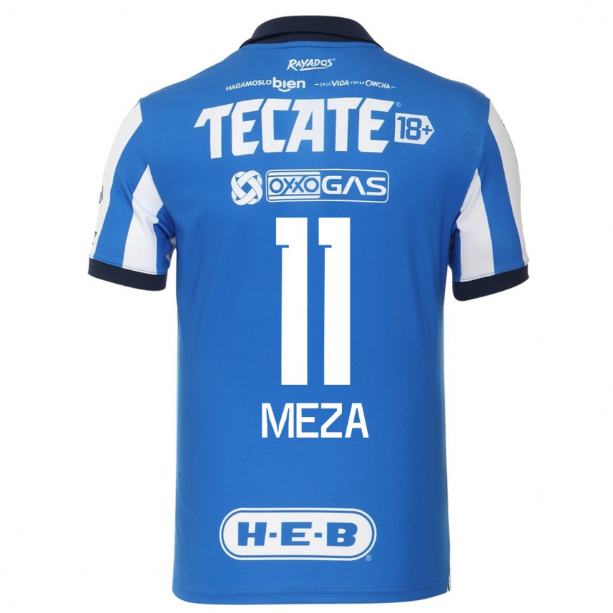 Kinder Fußball Maximiliano Meza #11 Blau Weiss Heimtrikot Trikot 2023/24 T-Shirt Luxemburg