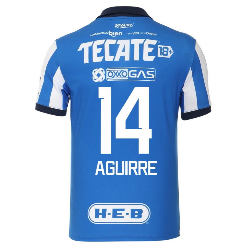 Kinder Fußball Érick Aguirre #14 Blau Weiss Heimtrikot Trikot 2023/24 T-Shirt Luxemburg
