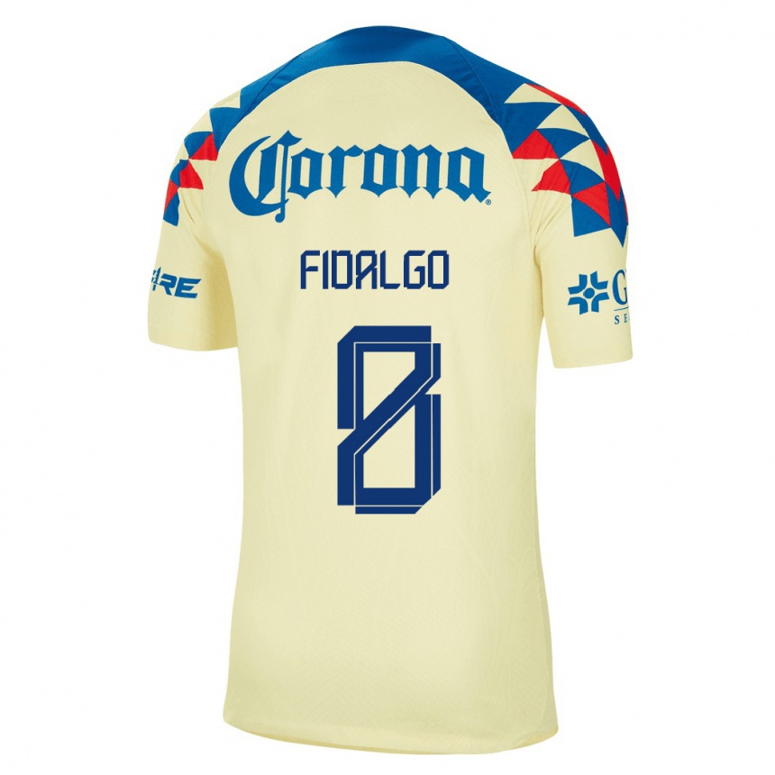 Kinder Fußball Álvaro Fidalgo #8 Gelb Heimtrikot Trikot 2023/24 T-Shirt Luxemburg