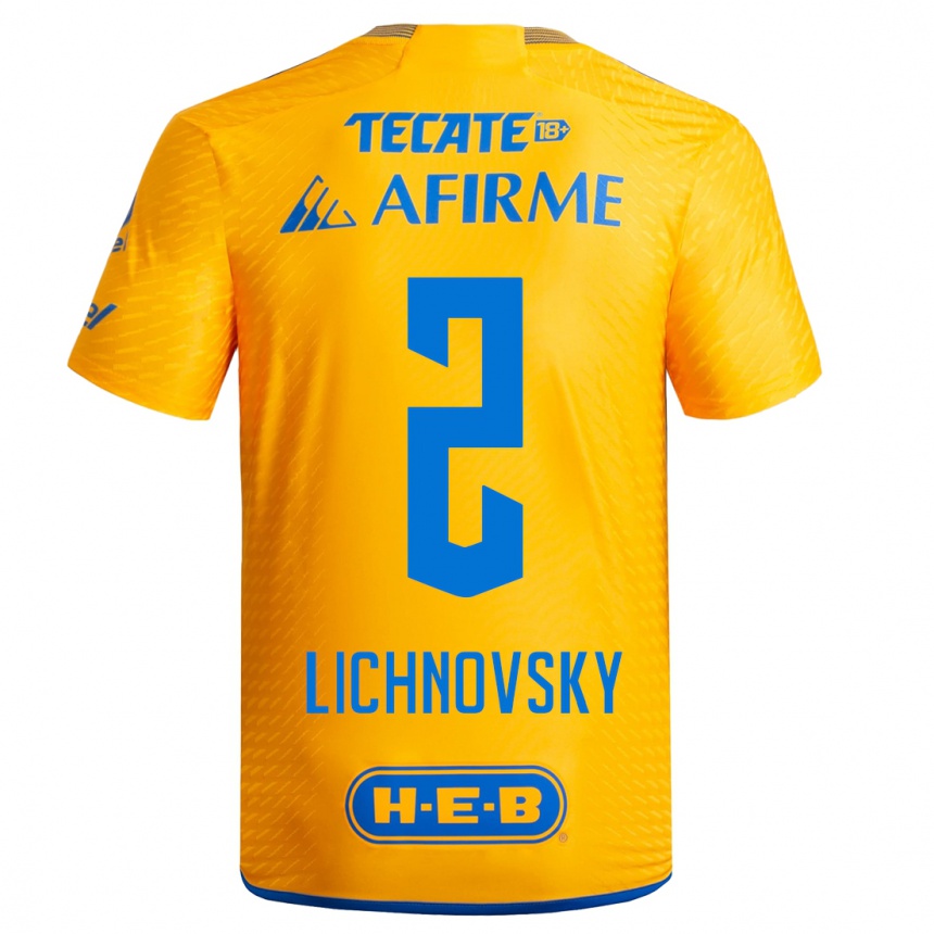 Kinder Fußball Igor Lichnovsky #2 Gelb Heimtrikot Trikot 2023/24 T-Shirt Luxemburg