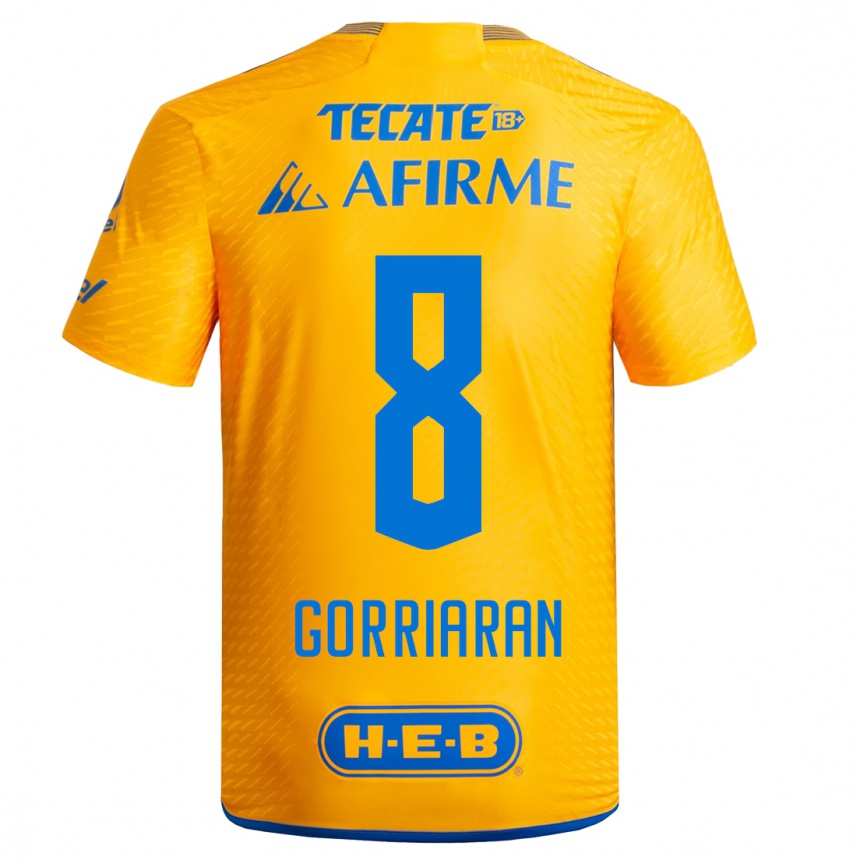Kinder Fußball Fernando Gorriarán #8 Gelb Heimtrikot Trikot 2023/24 T-Shirt Luxemburg