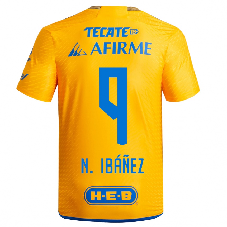 Kinder Fußball Nicolás Ibáñez #9 Gelb Heimtrikot Trikot 2023/24 T-Shirt Luxemburg
