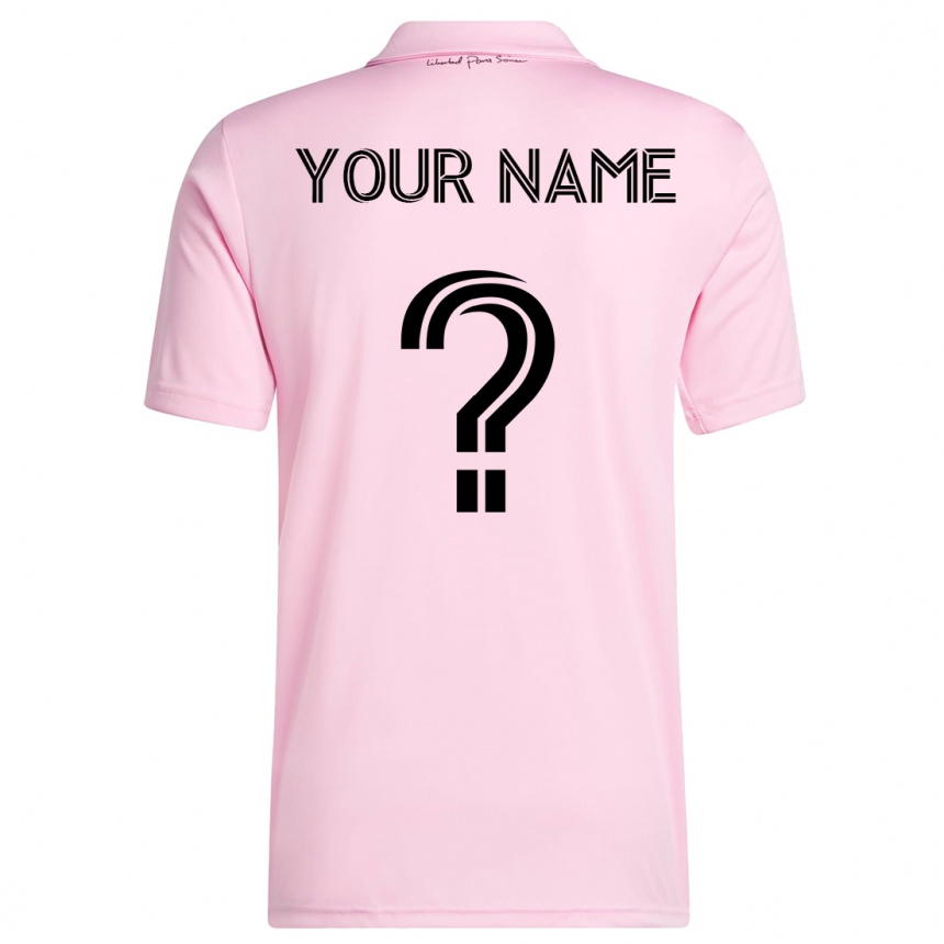 Kinder Fußball Ihren Namen #0 Rosa Heimtrikot Trikot 2023/24 T-Shirt Luxemburg