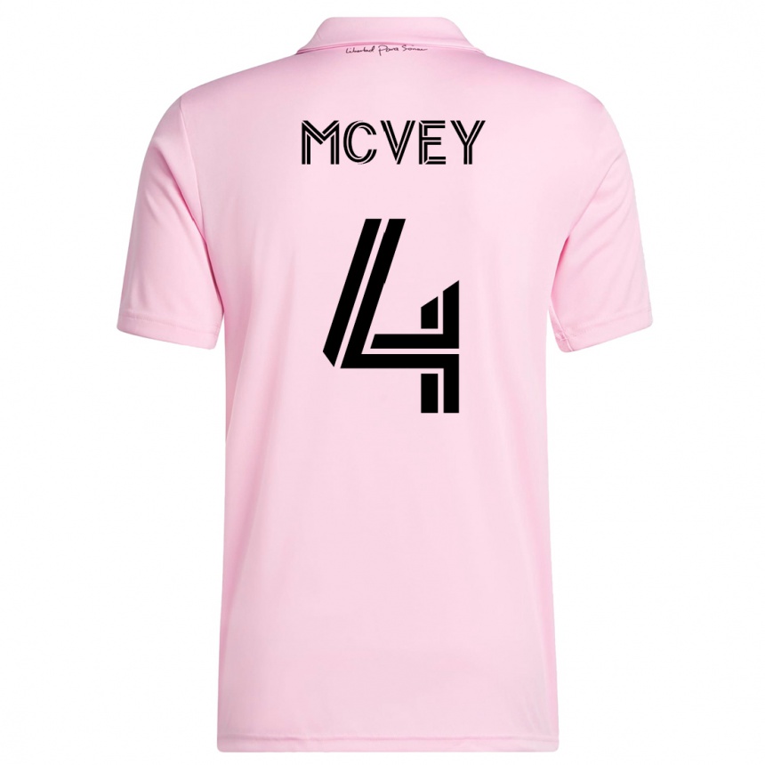 Kinder Fußball Christopher Mcvey #4 Rosa Heimtrikot Trikot 2023/24 T-Shirt Luxemburg