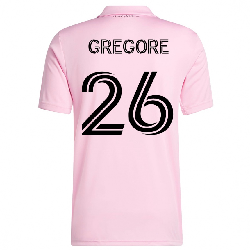 Kinder Fußball Gregore #26 Rosa Heimtrikot Trikot 2023/24 T-Shirt Luxemburg
