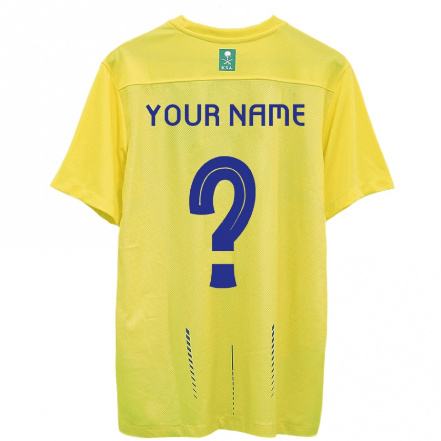 Kinder Fußball Ihren Namen #0 Gelb Heimtrikot Trikot 2023/24 T-Shirt Luxemburg