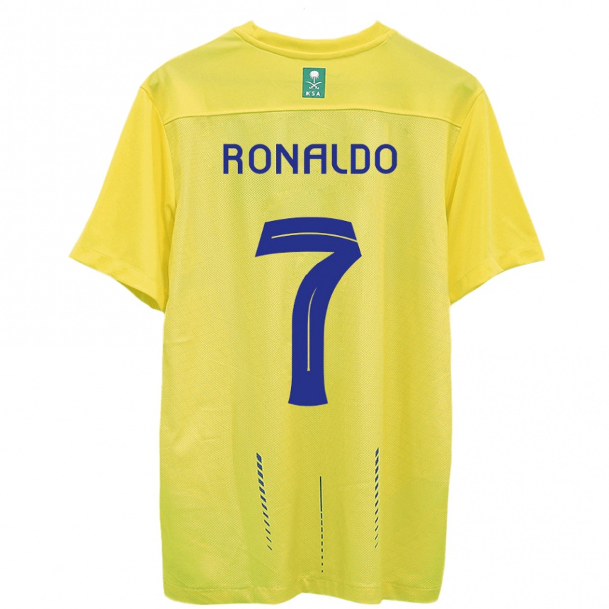 Kinder Fußball Cristiano Ronaldo #7 Gelb Heimtrikot Trikot 2023/24 T-Shirt Luxemburg